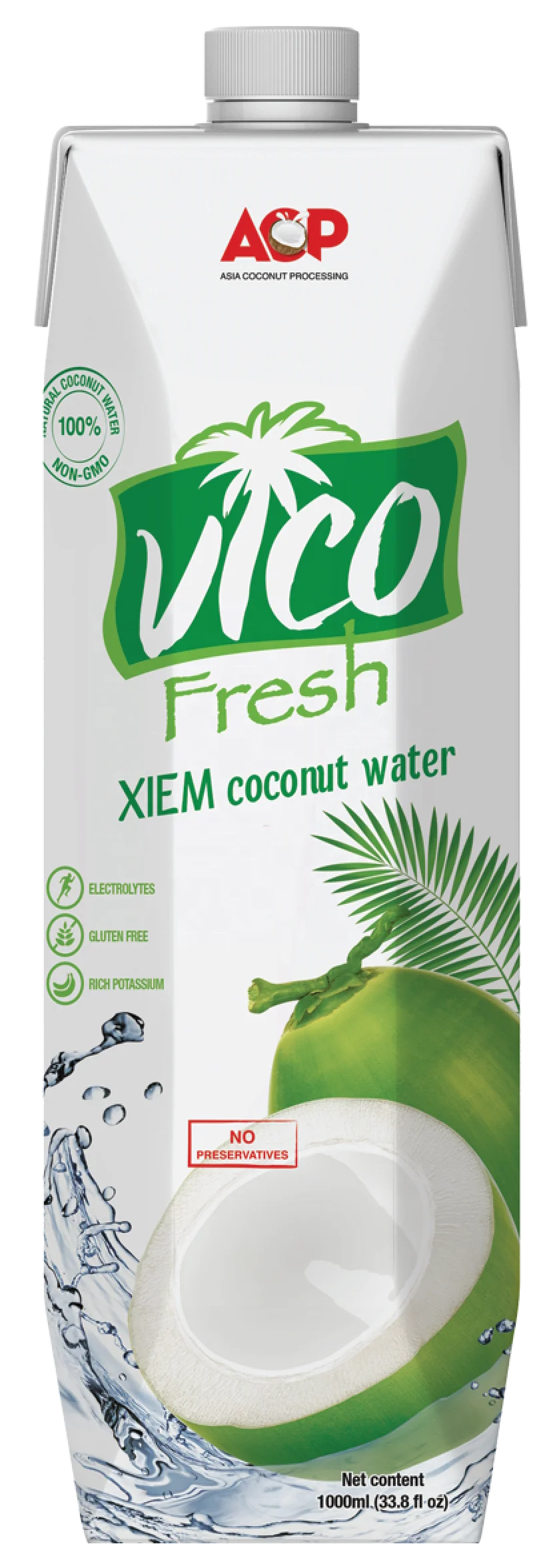 
VICO FRESH COCONUT WATER - XIEM - 1000ml 330ml PRISMA PACK - OEM AVAILABLE 