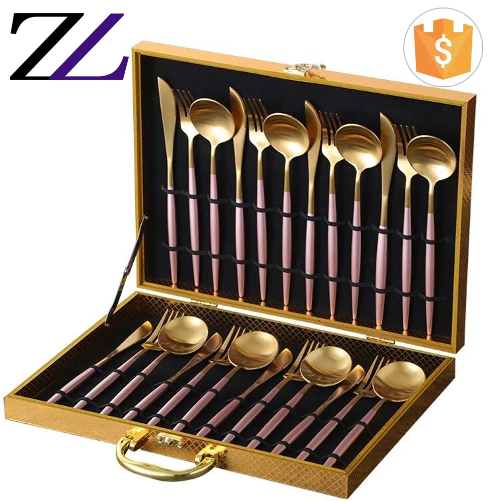 Names Of Cutlery Set Hoffmayer 24 Pcs Royal Luxury Stainless Steel Gold