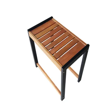 Modern Solid Balau Short Railway Bench Dining Bench Garden