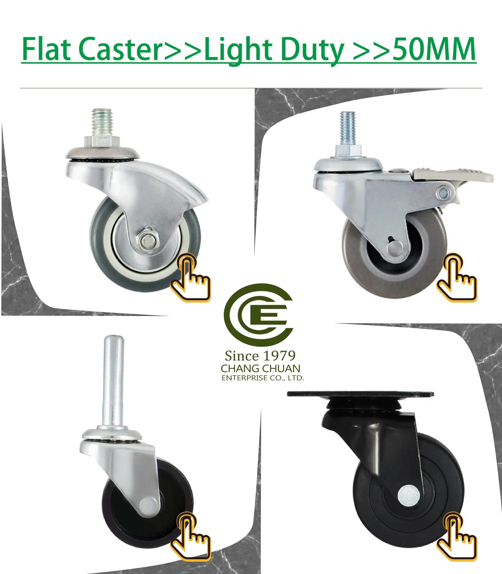 Cce Caster 2 Inch Pp Caster With 11*22mm Grip Ring Stem Wheel Buy