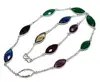 Biggest Gemstone jewelry Supplier handcrafted outstanding Look faceted multi cut stone Glass 925 solid silver plated necklace