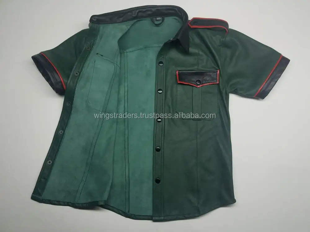 男性非常にホットなミリタリーユニフォームゲイピュアラムレザーアーミーグリーンレザーシャツパキスタン製 Buy 軍事革シャツ製男性パキスタン ゴパンツメンズアーミーグリーンゲイ革製パキスタン 新ホットスタイルゲイ軍服子羊革シャツ Product On Alibaba Com