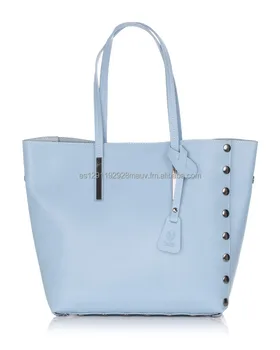 Genuine Leather Handbag With Stripetallic Details 100 Handbags And Fur Flap Product On