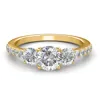 Real Three Diamond Wedding Engagement rings