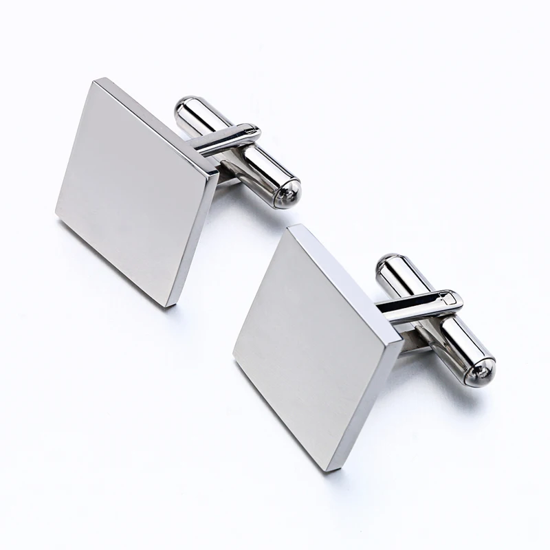 316L Stainless Steel  Square Cufflinks,fashion square casual cuff links blank for man,Accept personalized customization