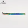 Eyelash Extension Tweezers Extra Strong Curved 12 cm Multi Plasma Finish Straight View