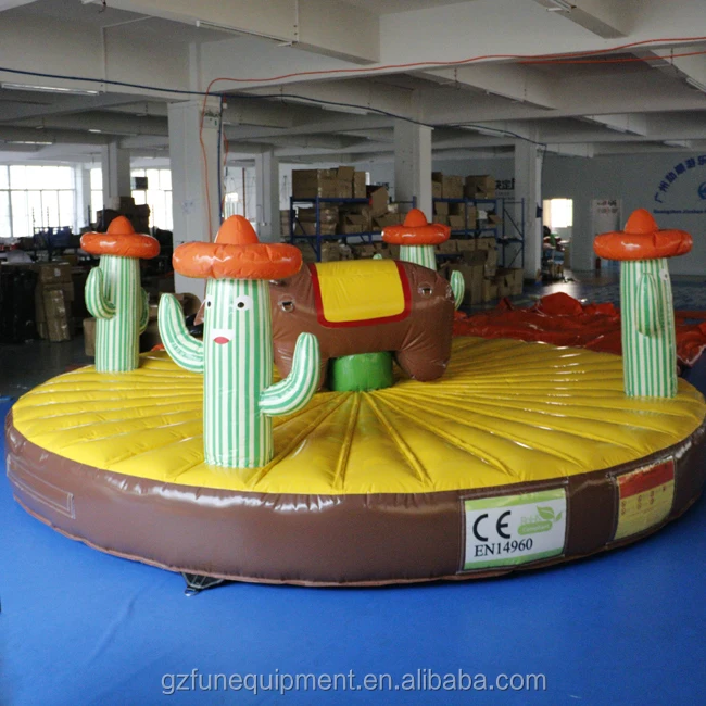 Inflatable Western Rodeo Inflatable Pull Rodeo Bull Game For Kids