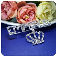 

Factory wholesale custom letter rhinestone brooch pins