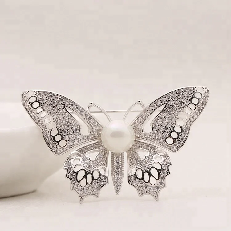 

Elegant Pearl Brooch China Wholesale Butterfly Shape Brooch Pins Wholesale, Gold/silver