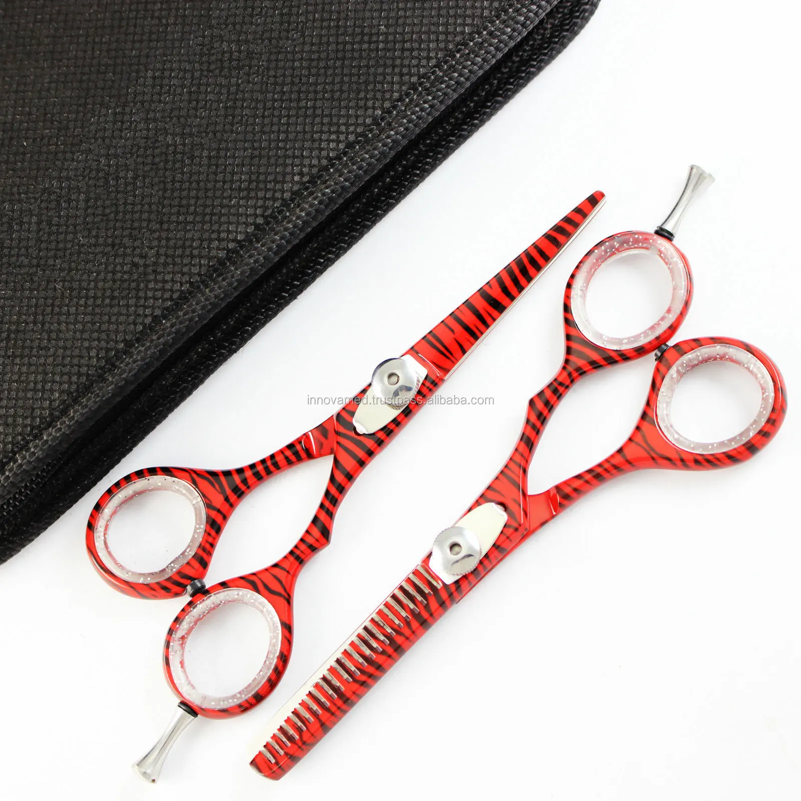 Professional Hairdressing Scissors Barber Thinning Shears Razor Comb ...