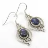 Splendid craft 925 sterling silver labradorite gemstone earring wholesale handmade silver earring