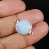 Ethiopian Opal 21x14mm Round Faceted 1.45 Gram 925 Sterling Silver Double Loop Connector, Handmade Silver Jewellery IG10688