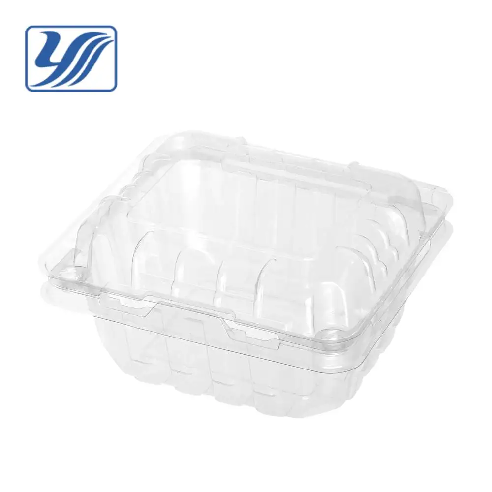 
Clear disposable plastic food container with lid 