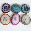 Wholesale natural colored agate desk Gift Slice Clock for Home Decoration