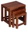 Contemporary Style Wooden Square Nesting Table Set of 3 Stools