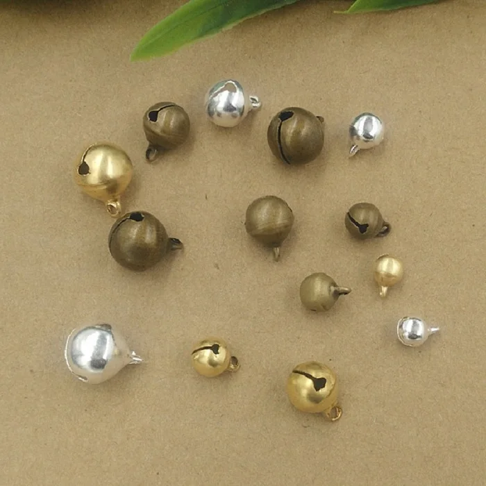 

Y0048 8mm Small Gold Bell For Pet Party Decoration Bracelet Jewelry Making Brass Bell Charms Pendant
