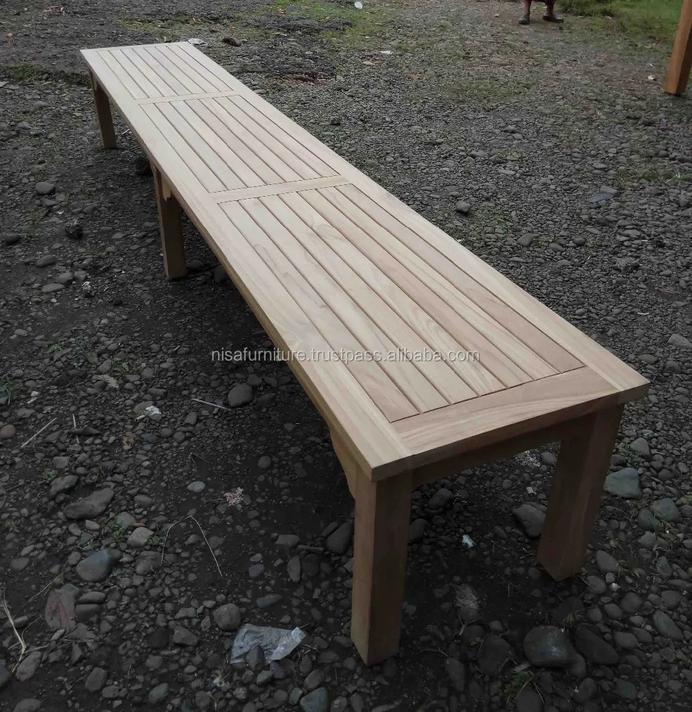 Long Teak Wood Garden Bench Patio Outdoor Furniture 