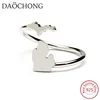 925 Sterling Silver Adjustable Open Michigan Map Ring