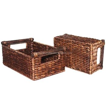 Water Hyacinth Espresso Decor Handmade Decorative Baskets Buy
