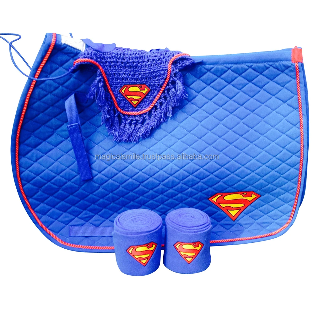 
Super Hero English Saddle Pad and Matching Polo Wraps 