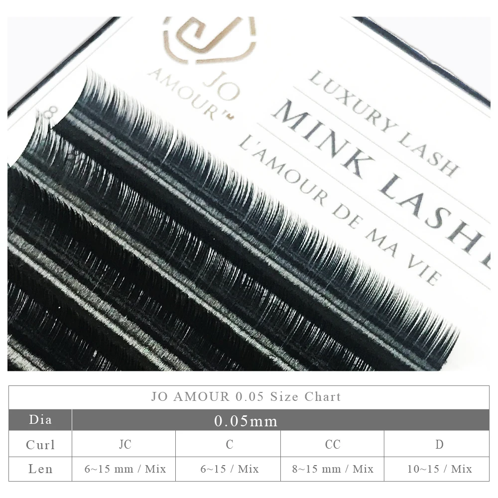 

JOAMOUR Royale Mink False eyelash extention 0.05 / 0.10/ 0.15 /0.20 mm JC/C/ CC/ D 6-15mm Eyelash Extension Professional Use, N/a