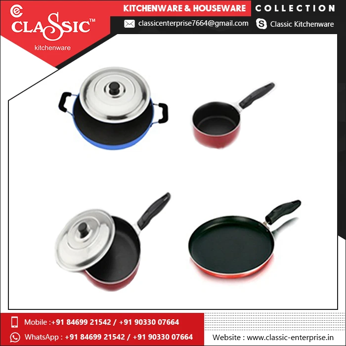 Indian Kadai Cookware Made Of Aluminum Size 28 Cms / 2.6mm Thickness Buy Aluminium Kadai Set