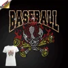Rhinestone Skull & Baseball Design Hotfix Transfer Cheap for Wholesaler
