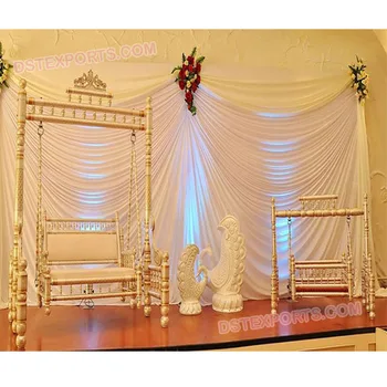 Baby Shower Swing Jhula Set Wooden Birthday Swing Wedding Sankheda