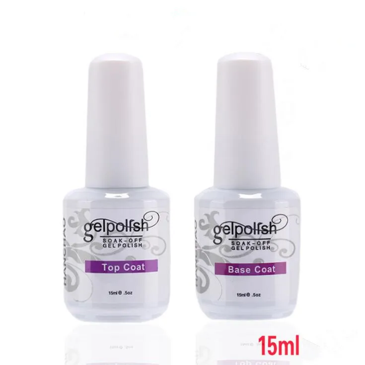 

15ml Top Coat Base Coat Shiny Gel Polish UV LED No Wiping Top Gel Polish Nail Surface Long Lasting, Clear