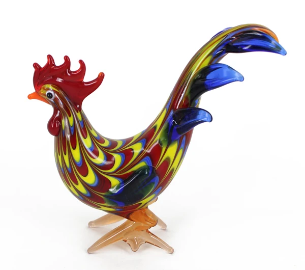 Murano Glass Rooster On Glass Figurine Multi Buy Glass Decorative Rooster Rooster Figurine