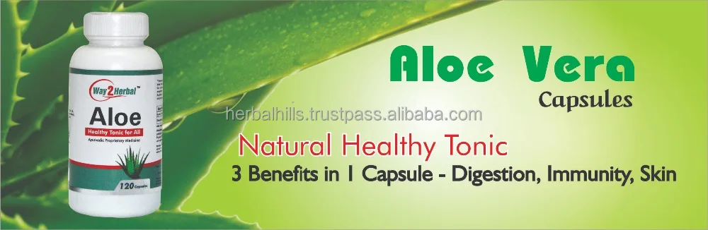 
Way2herbal Aloevera Aloe capsules, 400mg, 120 counts- Colon cleansing Supplement and Immunity 