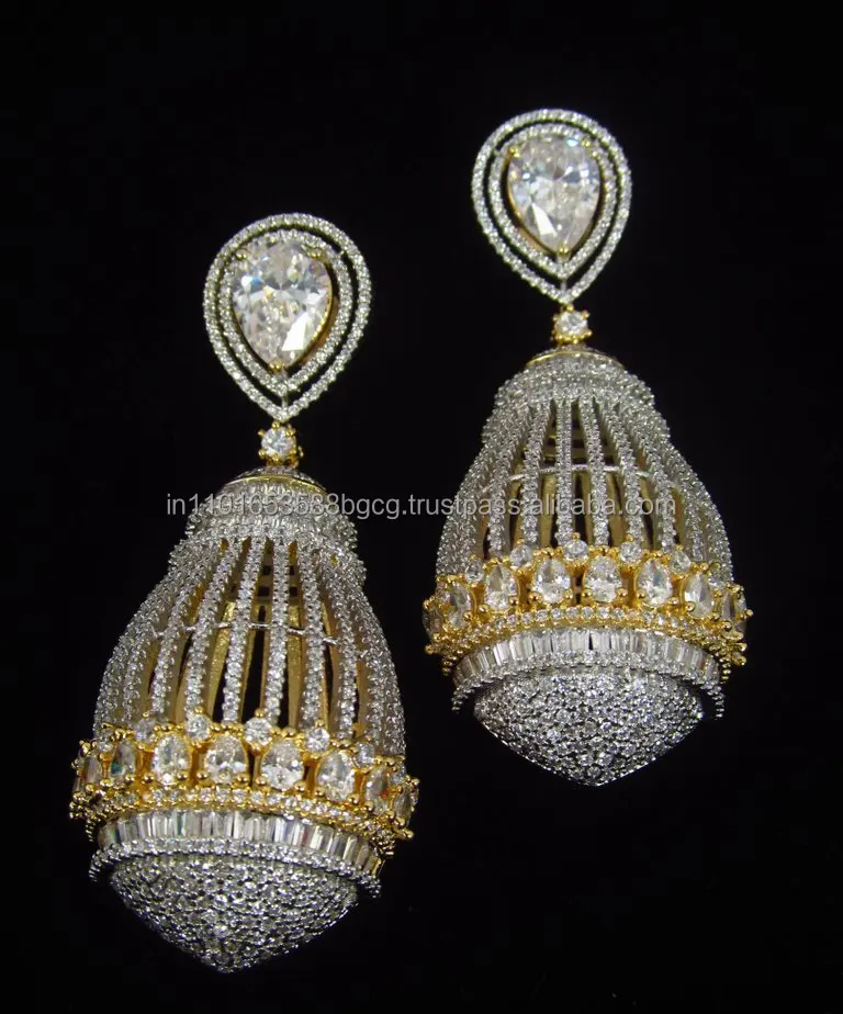 ERG132 - South Indian Wedding Jhumkas Designs Online Shopping - Buy  Original Chidambaram Covering product at Wholesale Price. Online shopping  for guarantee South Indian Gold Plated Jewellery.