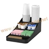 high quality China Supplier Lid Dispensers Holder Condiment Caddy Cup Rack Sugar Organizer acrylic coffee countertop display