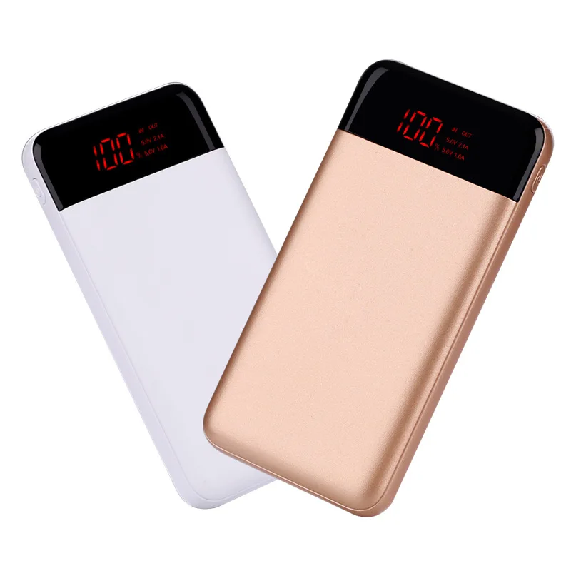 

Dropship Branded Power Banks 2.1A 10000mah Battery Charger Power bank with LCD display KD-195, Black;blue;gray;pink;white