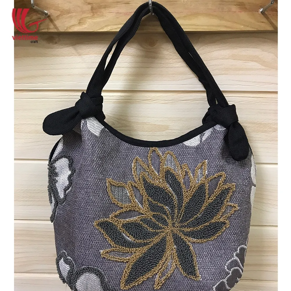 Fabric Hobo Bag For Ladies With Flower Pattern/women Cloth Hobo Bag