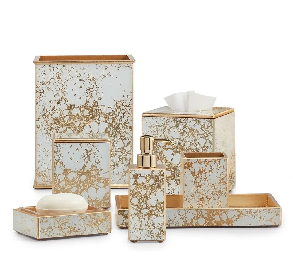 New Mirrored Bathroom Accessories Set Of 4 Pcs Buy New Mirrored