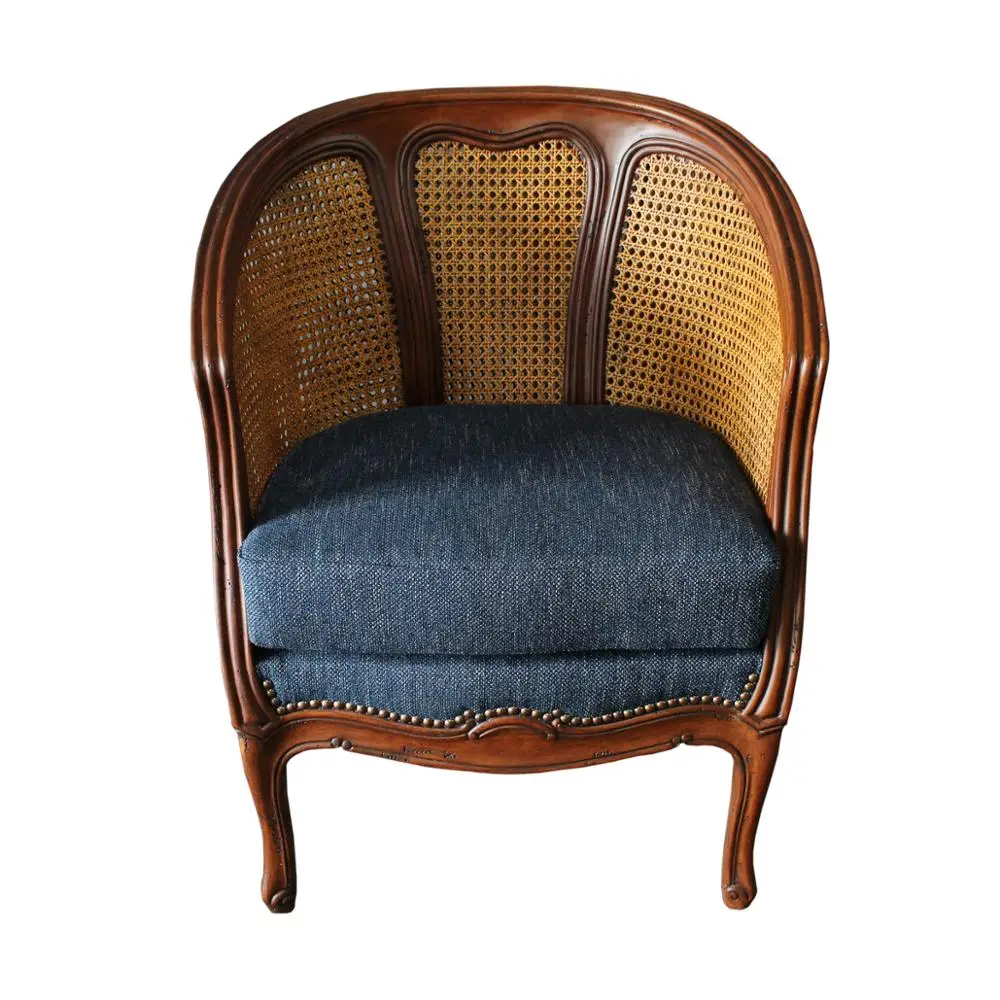 Wooden Caned Upholstered Restaurant Lounge Chair Buy Round