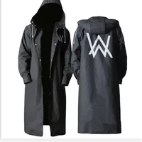 

EVA fashion black hiking biodegradable raincoat custom printed raincoat long section