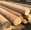 Machine rounded (round or half round) wooden poles, Siberian larch, pine,cedar, directly from manufacturer