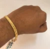 Fine Jewelry 18 Kt Hallmark Real Solid Yellow Genuine Gold Fancy Men's Hand Bracelet 8 Inches 14.200 Grams
