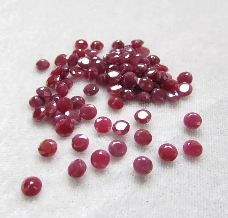5mm Natural Ruby Gemstone Faceted Round Loose Precious Gemstone