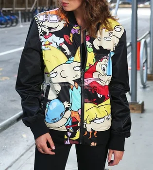 Cartoon Sublimated Bomber Jacket Custom Sublimated Bomber Jacket With