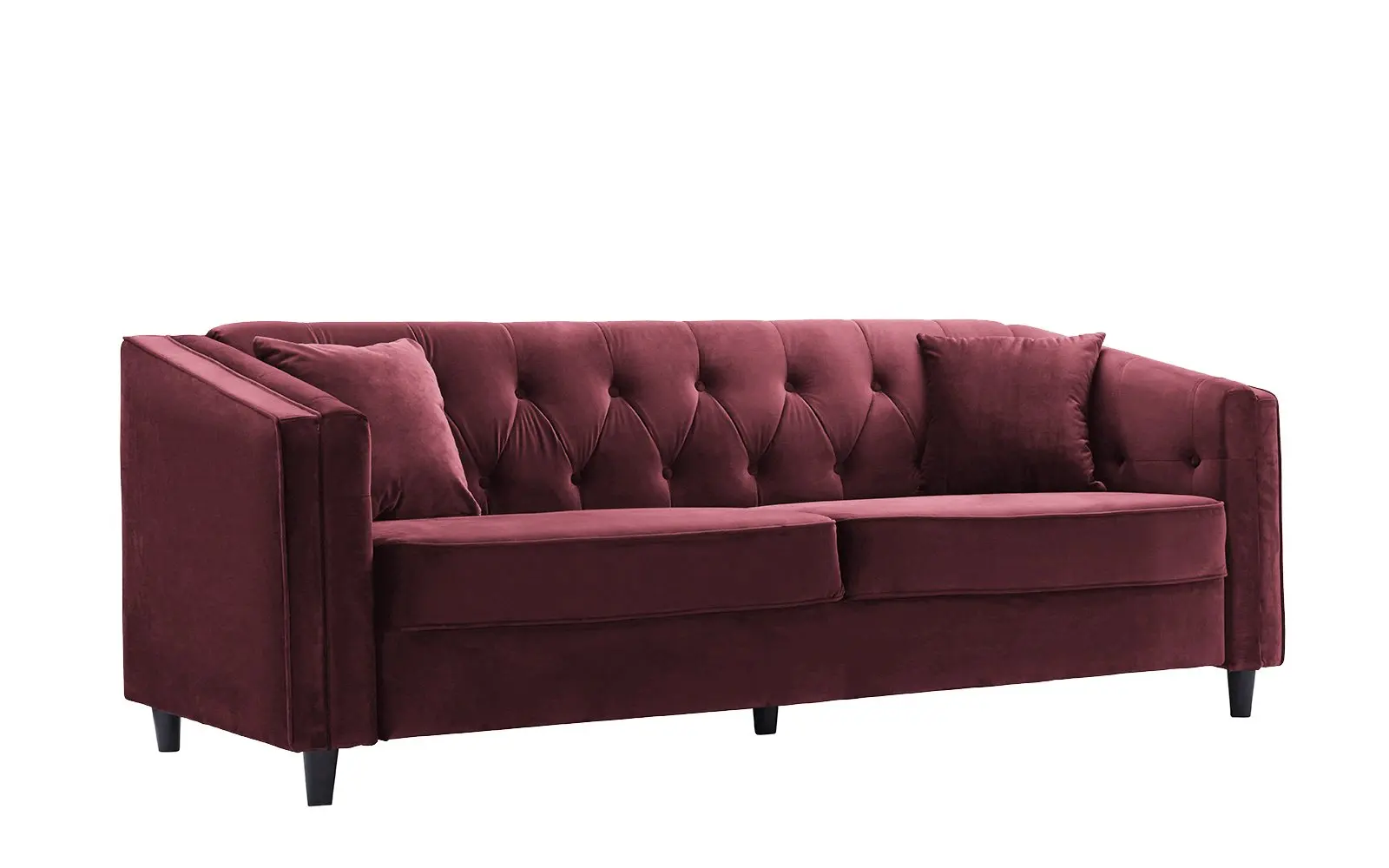Get quotations · classic victorian style tufted velvet sofa living room couch with tufted buttons maroon