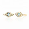 Fashion jewelry latest design evil opal eye stud earrings silver