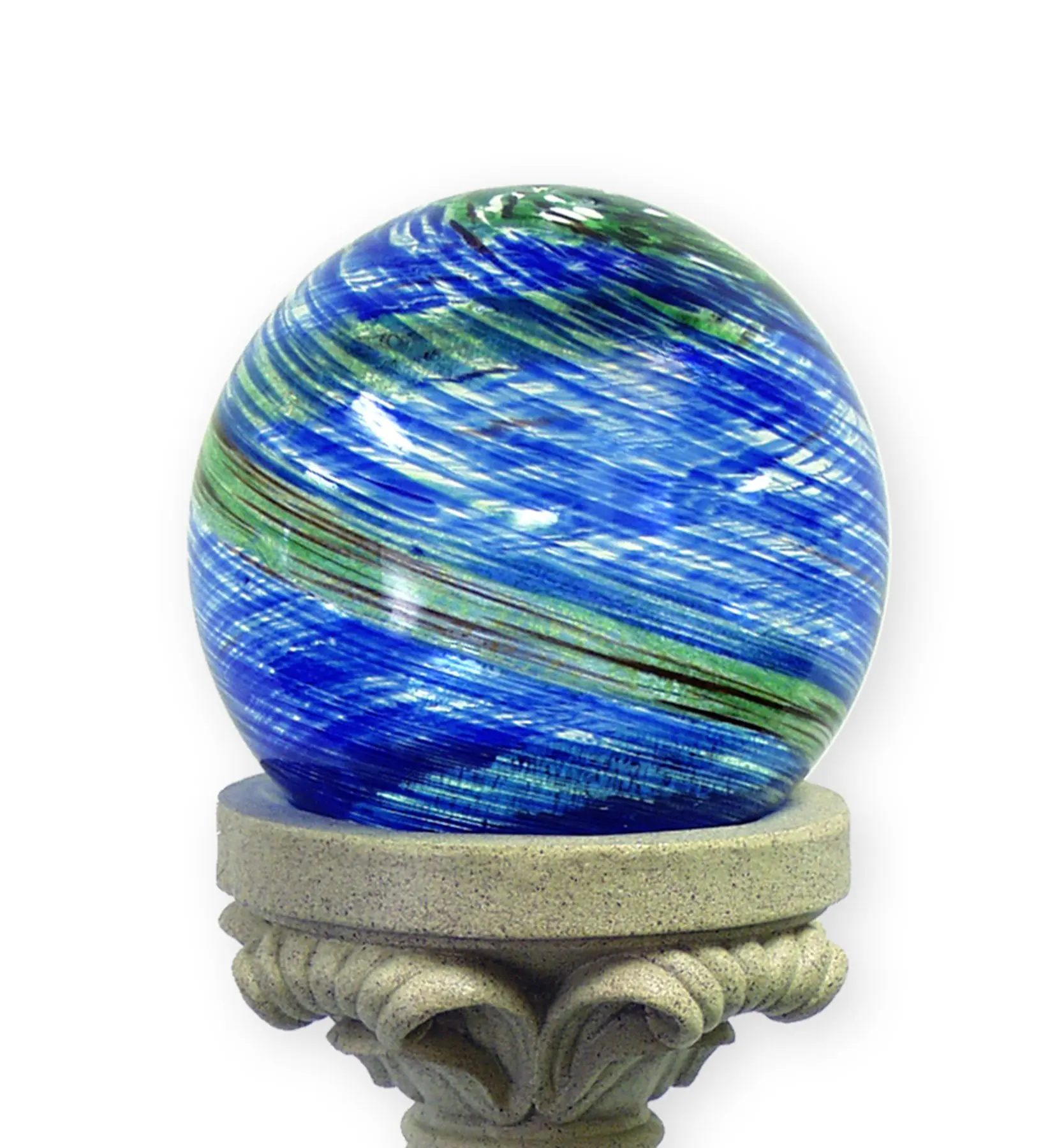 Echo Valley 8140 10-Inch Glow-in-the-Dark Illuminarie Glass Gazing Globe, Light Blue Swirl