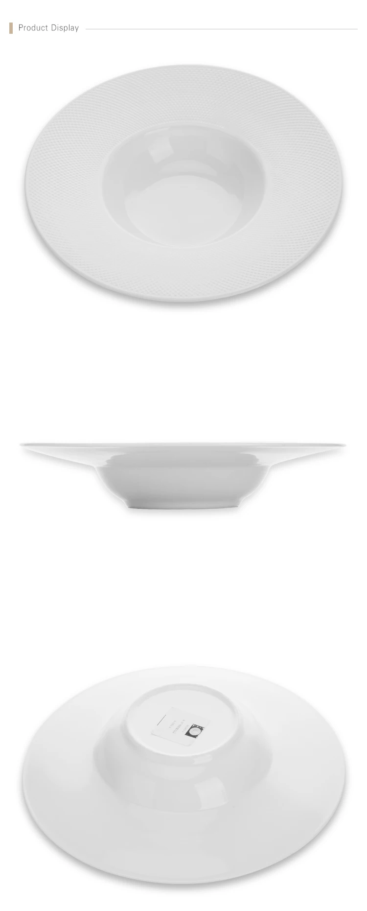 Hotel Kitchen Dinner Buffet Chaffing Dish Soup Plate for catering,  New Design Porcelain Tableware Restaurant Plates&