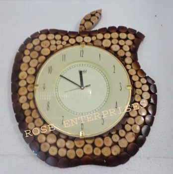 Vintage Home Decor Wooden Wall Clock Apple Shape Kitchen Home Antique Style Decor Gift Buy Apple Wooden Clock Handmade Wall Clocks Decorative Wall