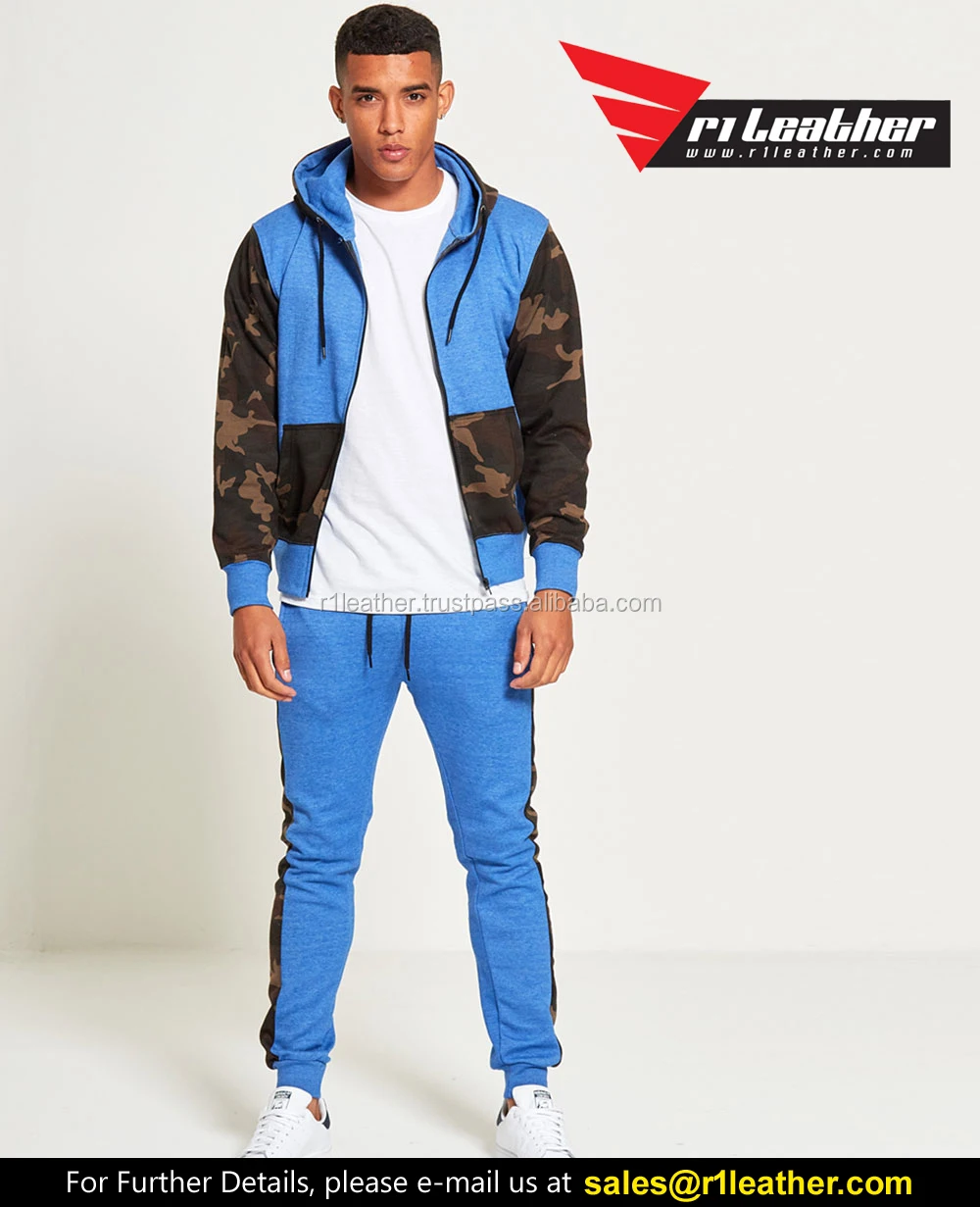 Custom Made Fashion Gym Wear Blank Slim Fit Tracksuits Plain Two Tone