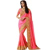 Hot Pink Georgette Silk Party Wear Saree / Buy Wholesale Silk Sarees Online / Shop Indian Silk Georgette Online