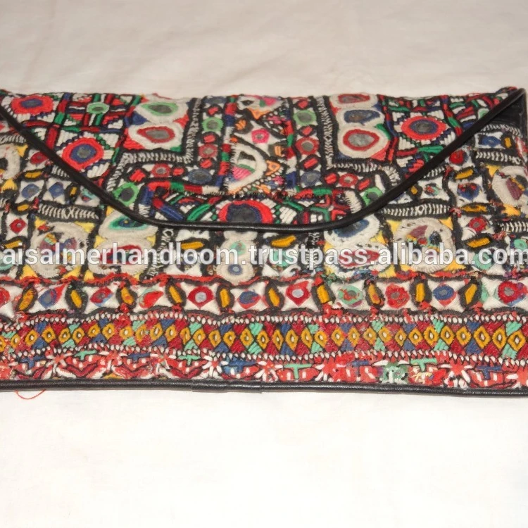 indian handmade banjara clutch bag leather handbag brand names patterns